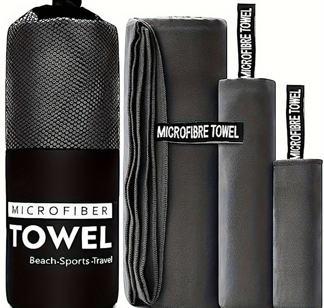 Quick-Dry Towel Lightweight Microfiber Travel Towel Set with Bag, 11.81x11.81inch, 15.75x23.62inch, 23.62x48.03inch Gym, Backpacking, Golf, Sports Towel, Golf Towel