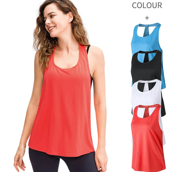 Women’s Sleeveless Racerback Yoga Vest – Sport Tank Top for Gym, Running, Casual Wear, and Workout Yoga T-Shirt for Girls