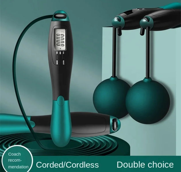 Cordless Electronic Speed Rope – Digital Counter Skipping Rope for Gym, Fitness & CrossFit Training smart Jump Rope with LCD Screen