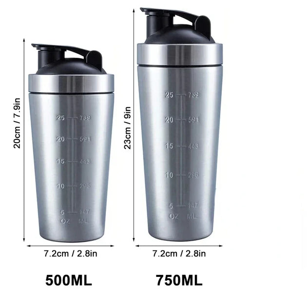 Stainless Steel Gym Shaker Cup, Portable Protein Bottle for Fitness, Sports, and Daily Hydration