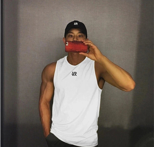 Men’s Fitness Tank Top Sleeveless Training Shirt Breathable Mesh Sports Vest Lightweight Running Undershirt for Gym
