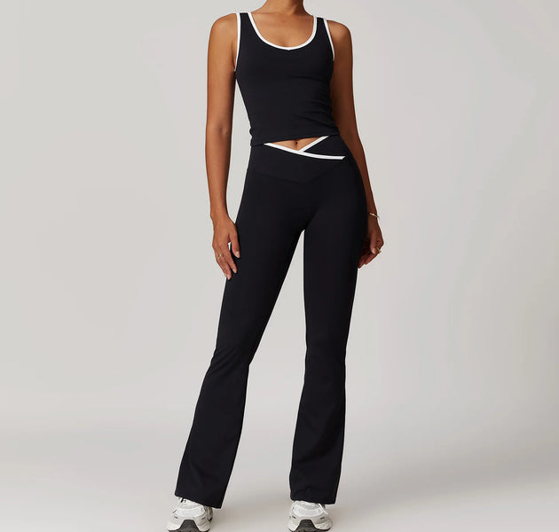 Girls Gym Wear 2PCS Yoga Set High Waist Leggings & Sports Bra Comfortable Fitness Outfit for Workout, Dance & Training