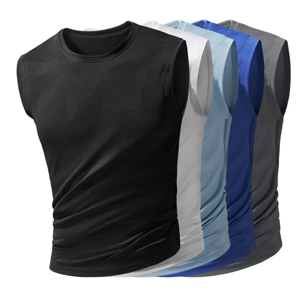 Men’s Summer Ice-Silk Sports Vest quick-Dry Mesh Sleeveless Gym Shirt | Breathable Fitness Running T-Shirt for Training & Workout