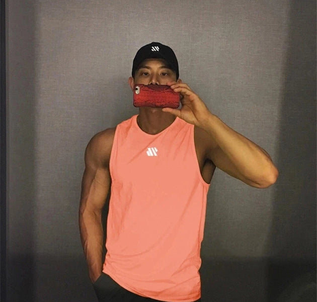 Men’s Fitness Tank Top Sleeveless Training Shirt Breathable Mesh Sports Vest Lightweight Running Undershirt for Gym