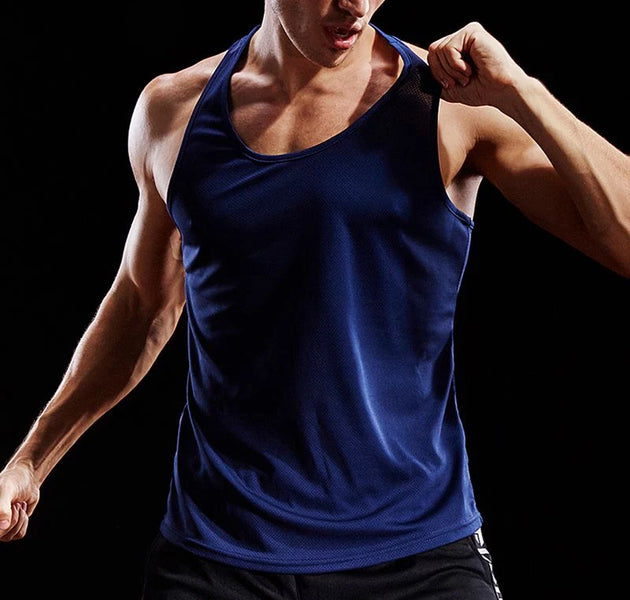 Men’s Summer Running Vest Sleeveless Gym Shirt Workout Training Singlet Fitness Tank Top Athletic Sportswear