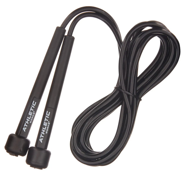 Speed Jump Rope with Light Weight Handles, 9' Length, Black